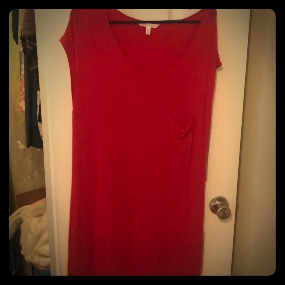 Red T-shirt dress